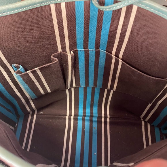 Kate Spade New York Brown Canvas Aqua Leather Casual Mini Tote Bag - Picture 9 of 15